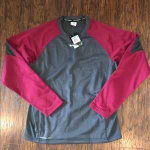 Nike Grey & Crimson Therma-Fit 1.5 Crewneck